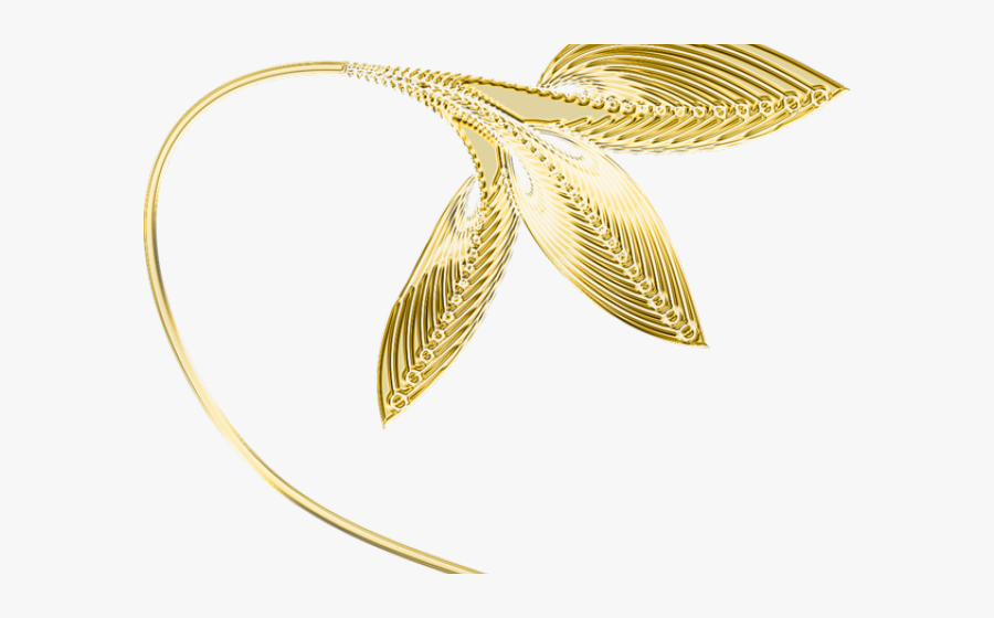 Decorative Line Gold Clipart Png - Gold Leaf Transparent Background, Transparent Clipart
