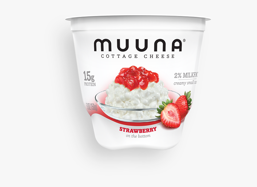 Strawberry Yogurt Clipart - Muuna Cottage Cheese Strawberry, Transparent Clipart