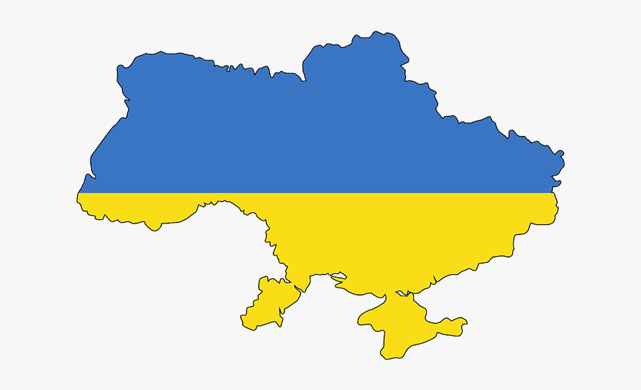Ukraine, Crimea, Map, Flag, Contour, Borders, Country - Ukraine Flag Map Without Crimea, Transparent Clipart