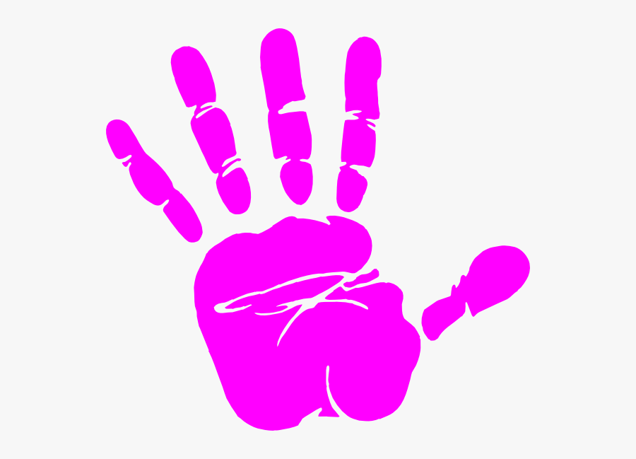 Large Hand Clipart - Hand Print Clipart Black And White, Transparent Clipart