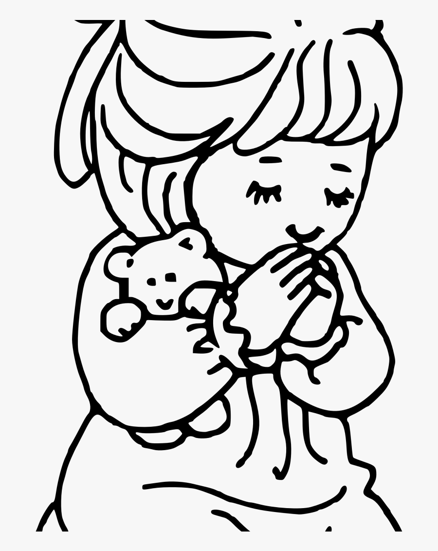 Child Praying Drawing Coloring Page Bitslice Me To - Bible Story Colouring Pages, Transparent Clipart