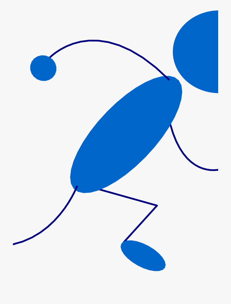 Blue,angle,area - Stick Man Running, Transparent Clipart