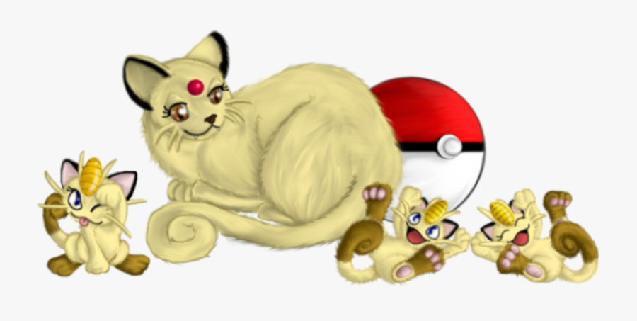 Pokemon Persian And Meowth - Cartoon, Transparent Clipart