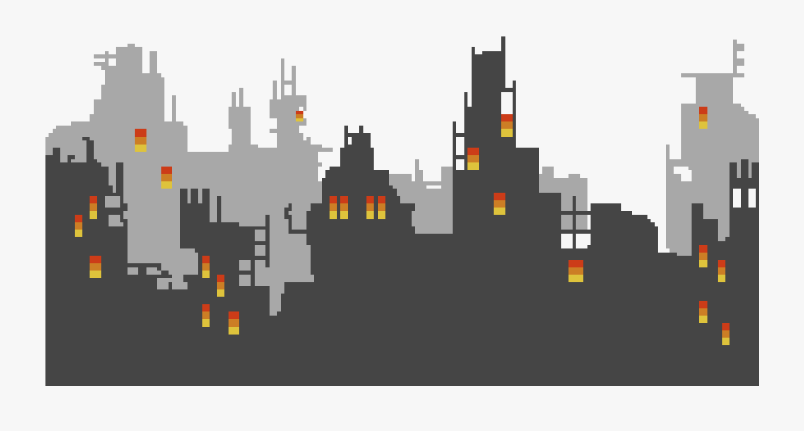 Transparent Pittsburgh Skyline Clipart - White Pixel Art Background, Transparent Clipart
