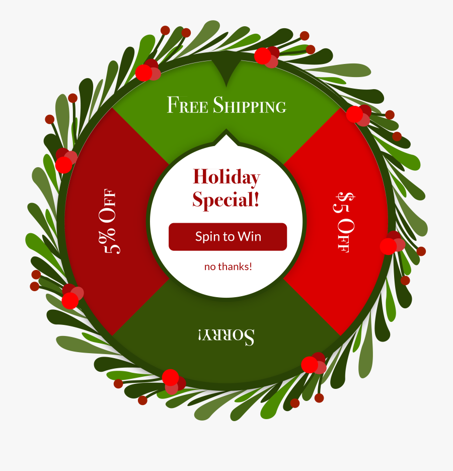 Holiday Spin To Win Example, Transparent Clipart