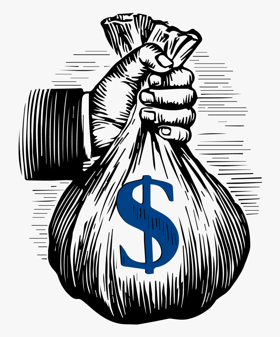 Money Bag-01 Clipart , Png Download - Drawing Of Money Black And White, Transparent Clipart