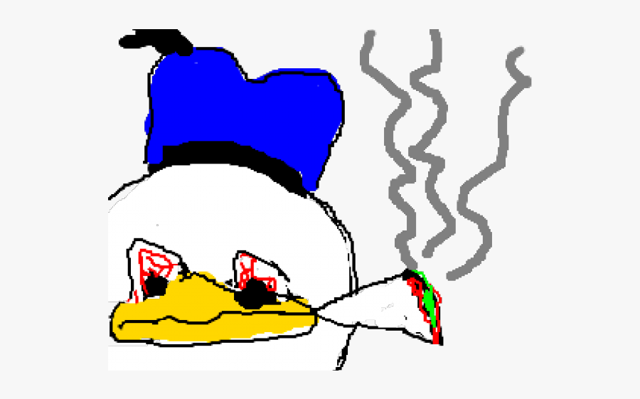 Donald Duck Smoking A Blunt, Transparent Clipart