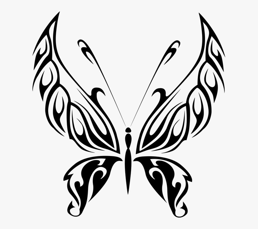 Transparent Butterfly Flying Clipart Black And White - Black And White Transparent Butterfly Clipart, Transparent Clipart