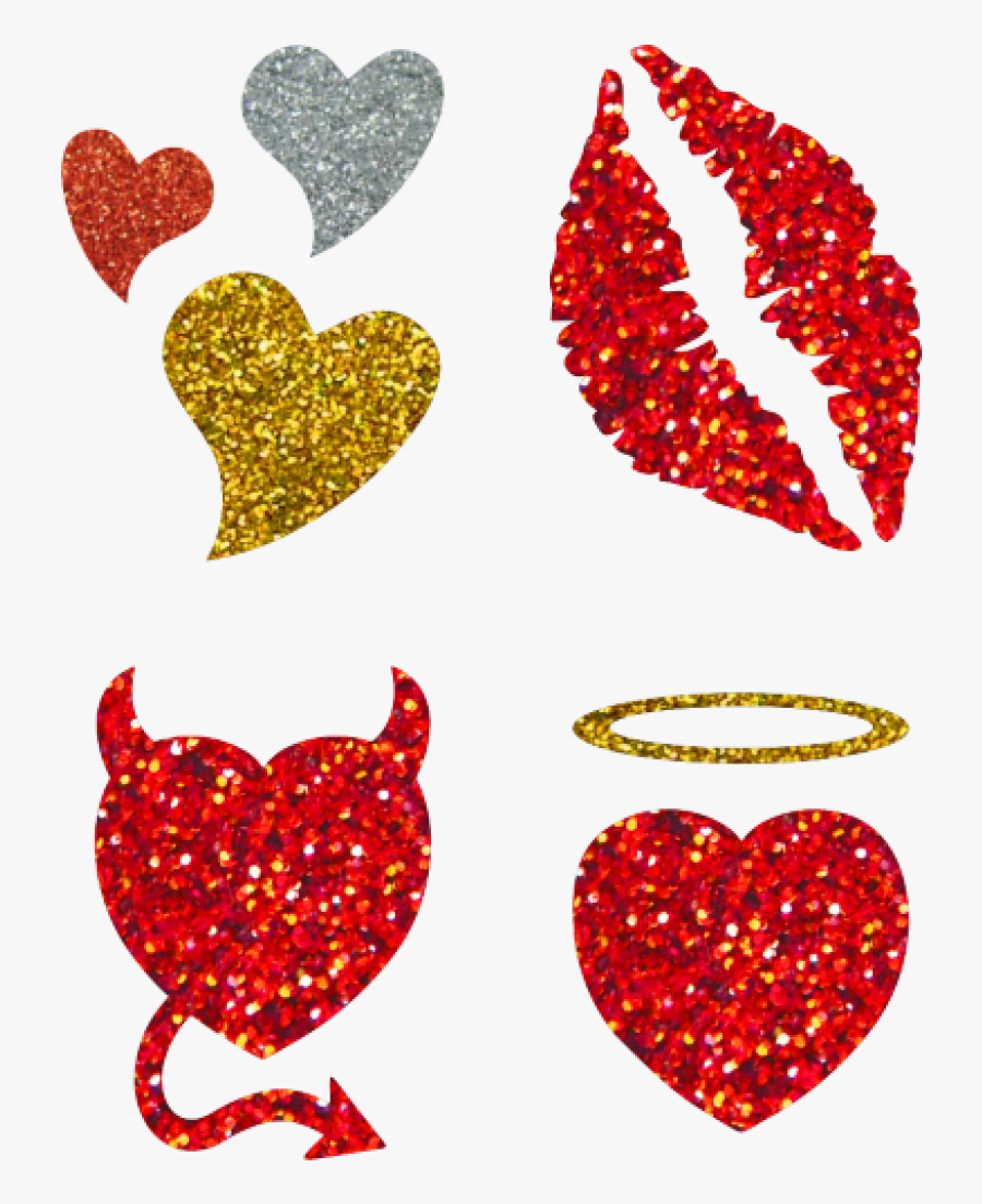 Quad Hearts Stencil Sheet - Glitter Tattoo Png, Transparent Clipart
