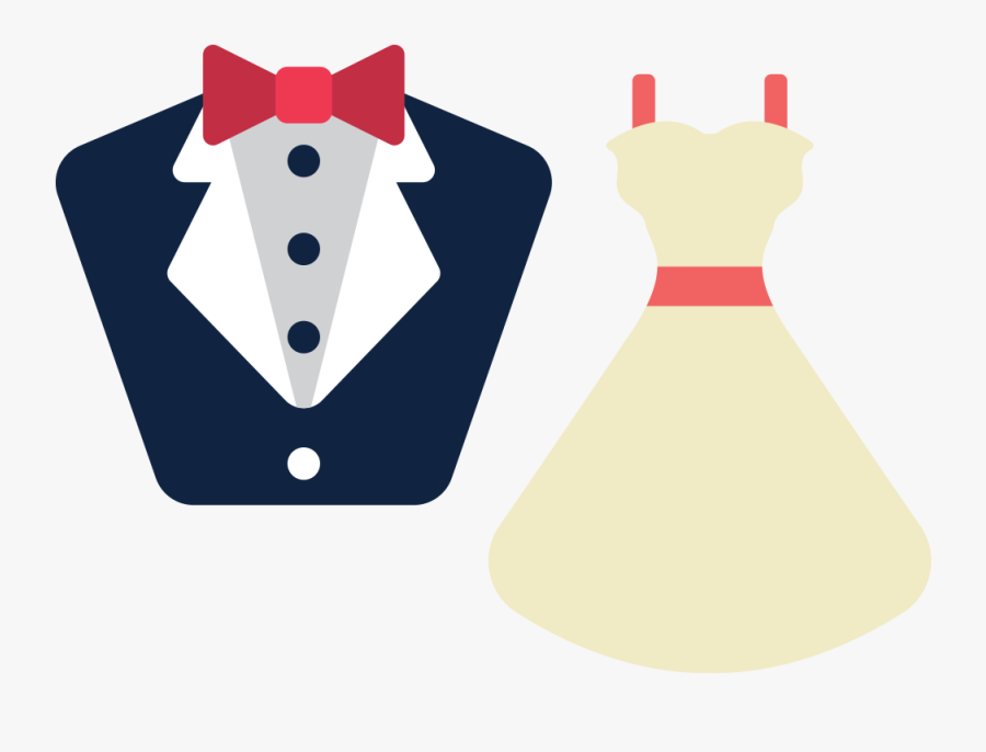 Wedding Dress Suit Clip Art - Suit And Dress Cartoon, Transparent Clipart