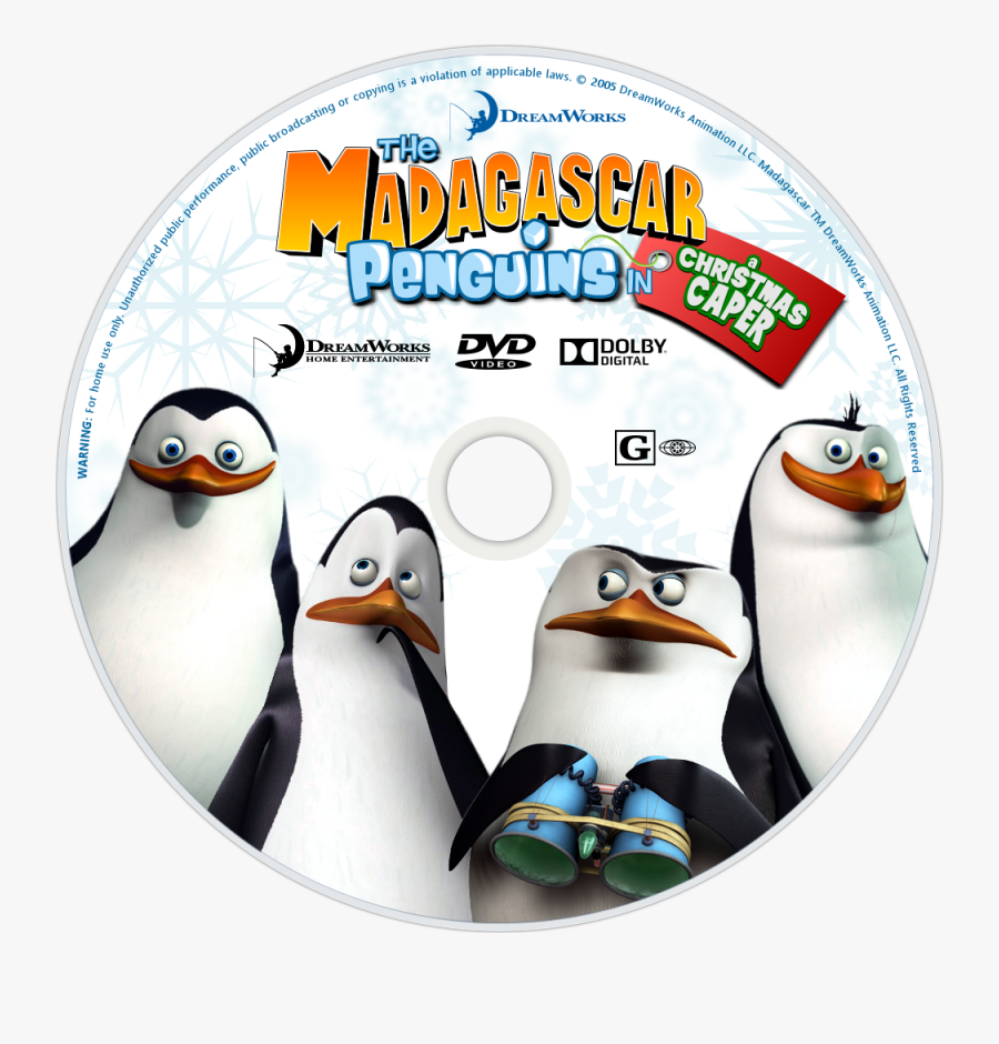 Penguins Of Madagascar Clipart Merry Christmas - Penguins In A Christmas Caper Dvd, Transparent Clipart
