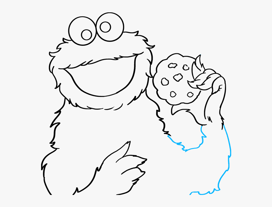 How To Draw Cookie Monster From Sesame Street - Draw The Cookie Monster, Transparent Clipart