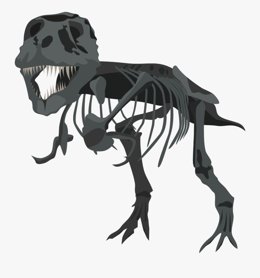 T Rex Clipart Dinosaur Skeleton - T Rex Skeleton Vector, Transparent Clipart