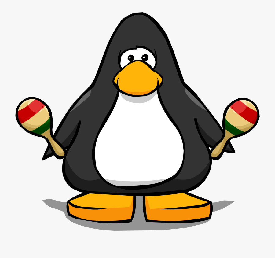 Pair Or Maracas - Penguin With Santa Hat, Transparent Clipart