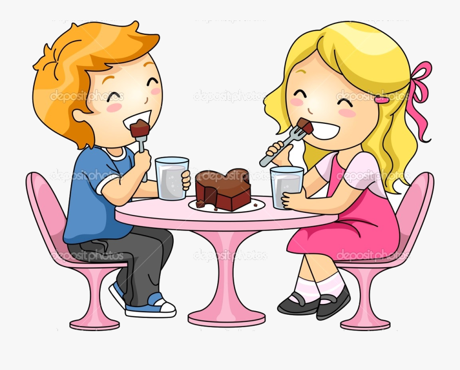 Eating Eat Clipart N Kids Transparent Png - People Eating Chocolates Cartoon, Transparent Clipart