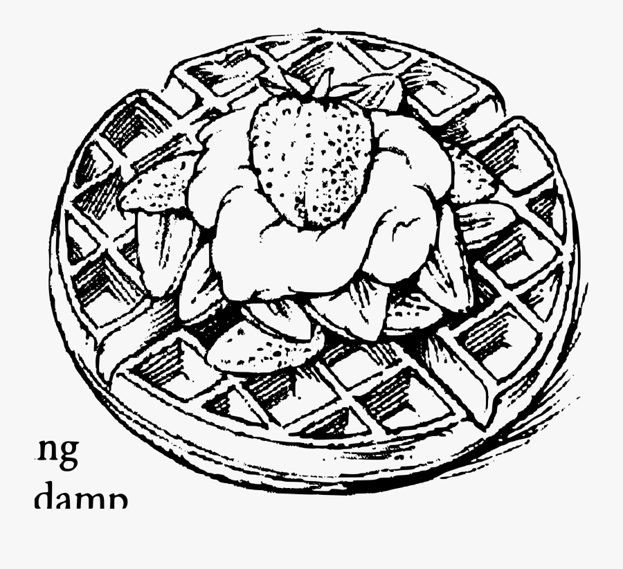 Clip Art Clipart Waffles With Strawberry - Waffles Clipart Black And White, Transparent Clipart