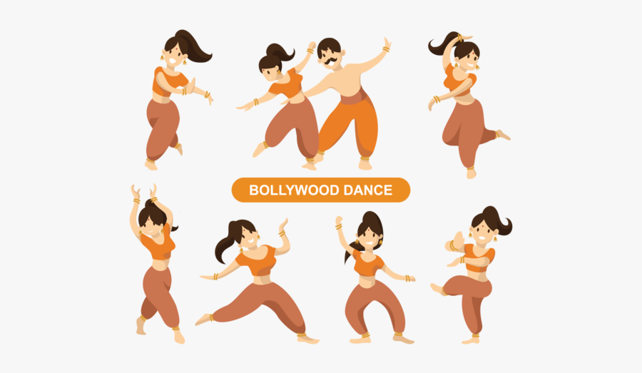 Indian Bollywood Dancing Vector - Indian Dancing Vector Png, Transparent Clipart