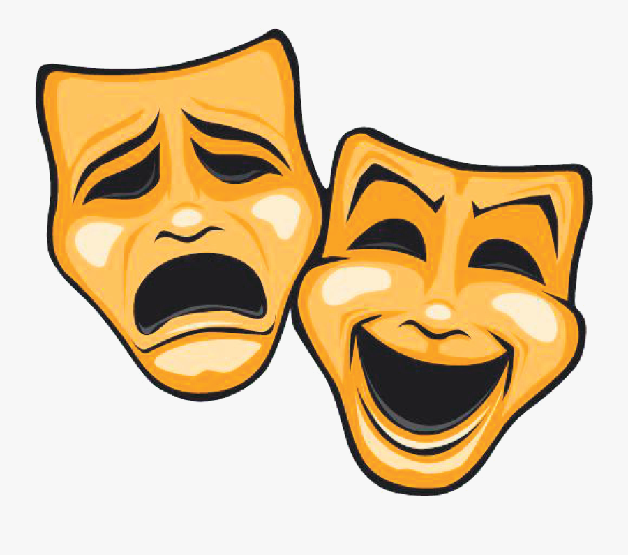 Mask Tragedy Comedy Dinner - Theatre Tragedy And Comedy, Transparent Clipart