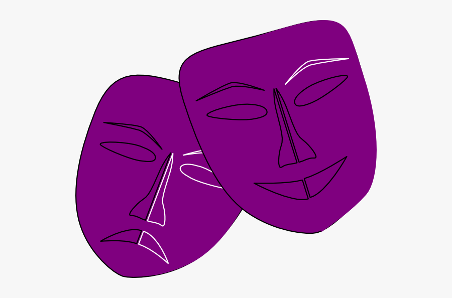 Theatre Clipart Theater Faces - Theatre Mask Purple Clipart, Transparent Clipart