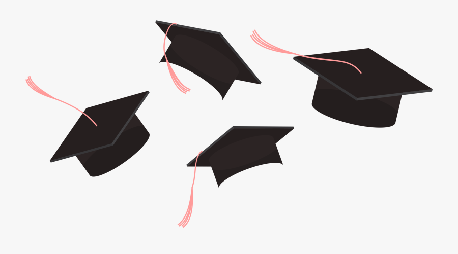 Graduation Caps In The Air Clipart, Transparent Clipart