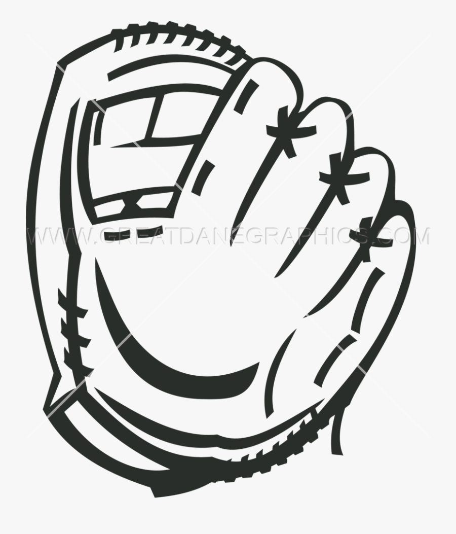 Baseball Glove - Baseball Glove Black And White, Transparent Clipart