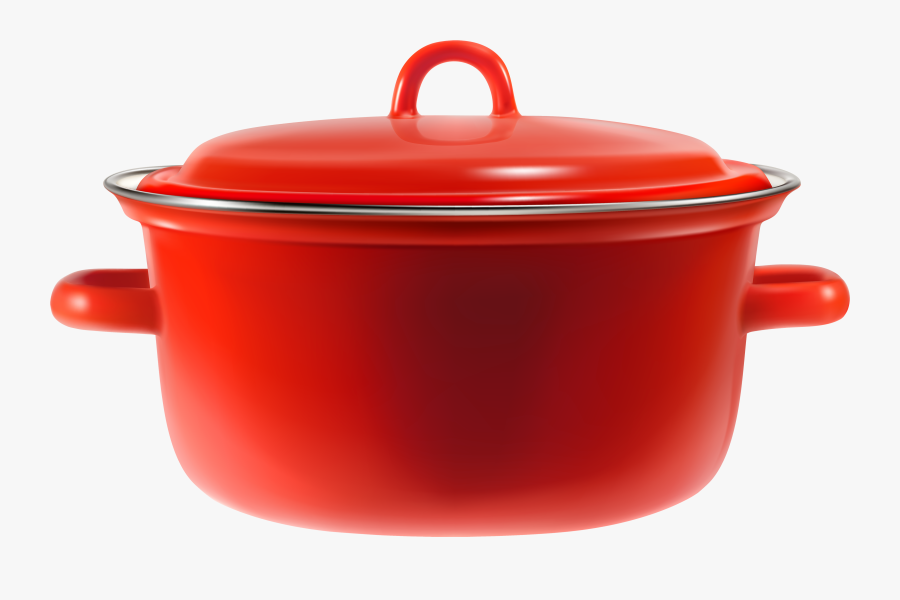 Red Cooking Pot Clipart - Pot Cooking Png, Transparent Clipart