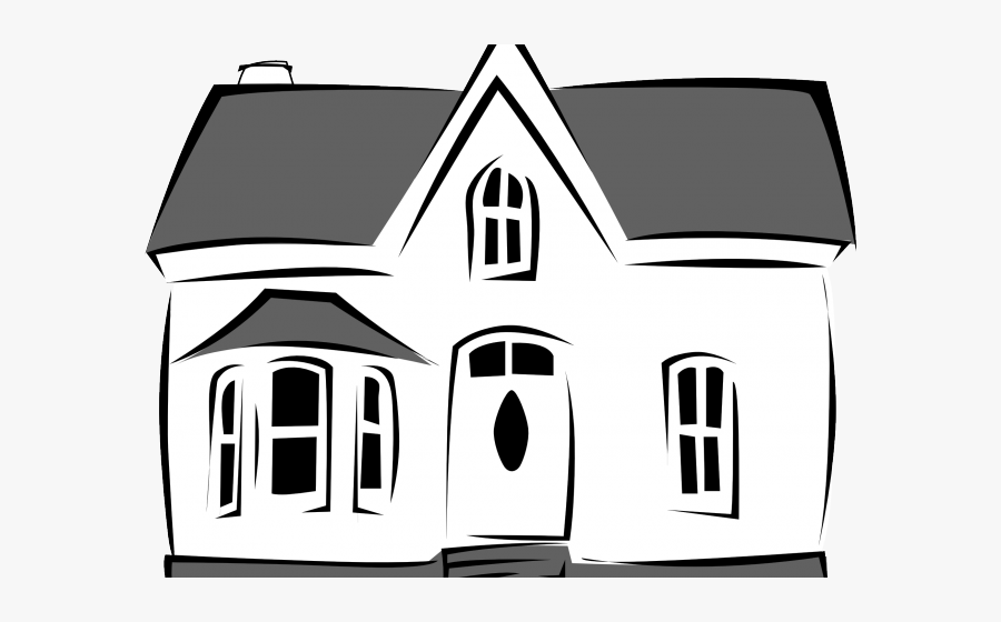 White House Clipart Cool House - Black And White Cartoon House, Transparent Clipart