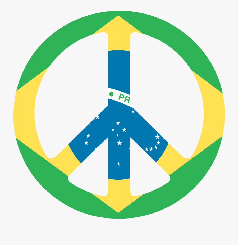 Peace Signs Clip Art Clipart Free To Use Resource - Brazil Flag, Transparent Clipart