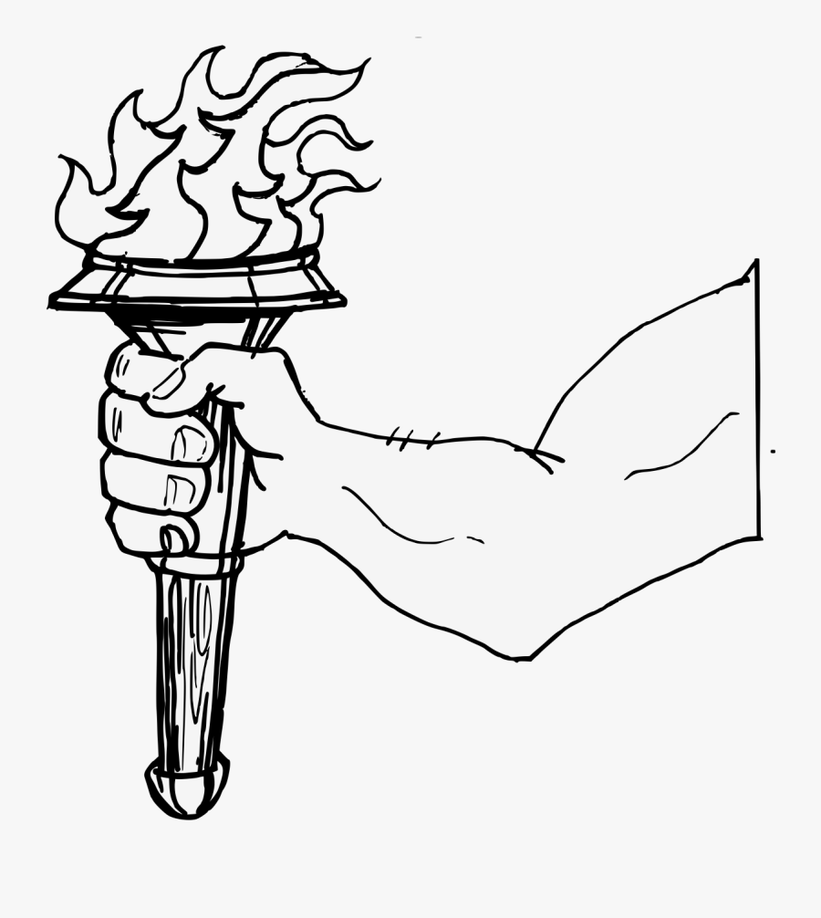 Arm Traceable Heraldic Art - Heraldry Arm Torch, Transparent Clipart