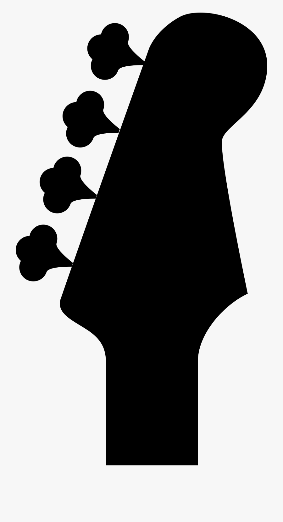Free Bass Headstock - Bass Guitar Headstock Silhouette, Transparent Clipart