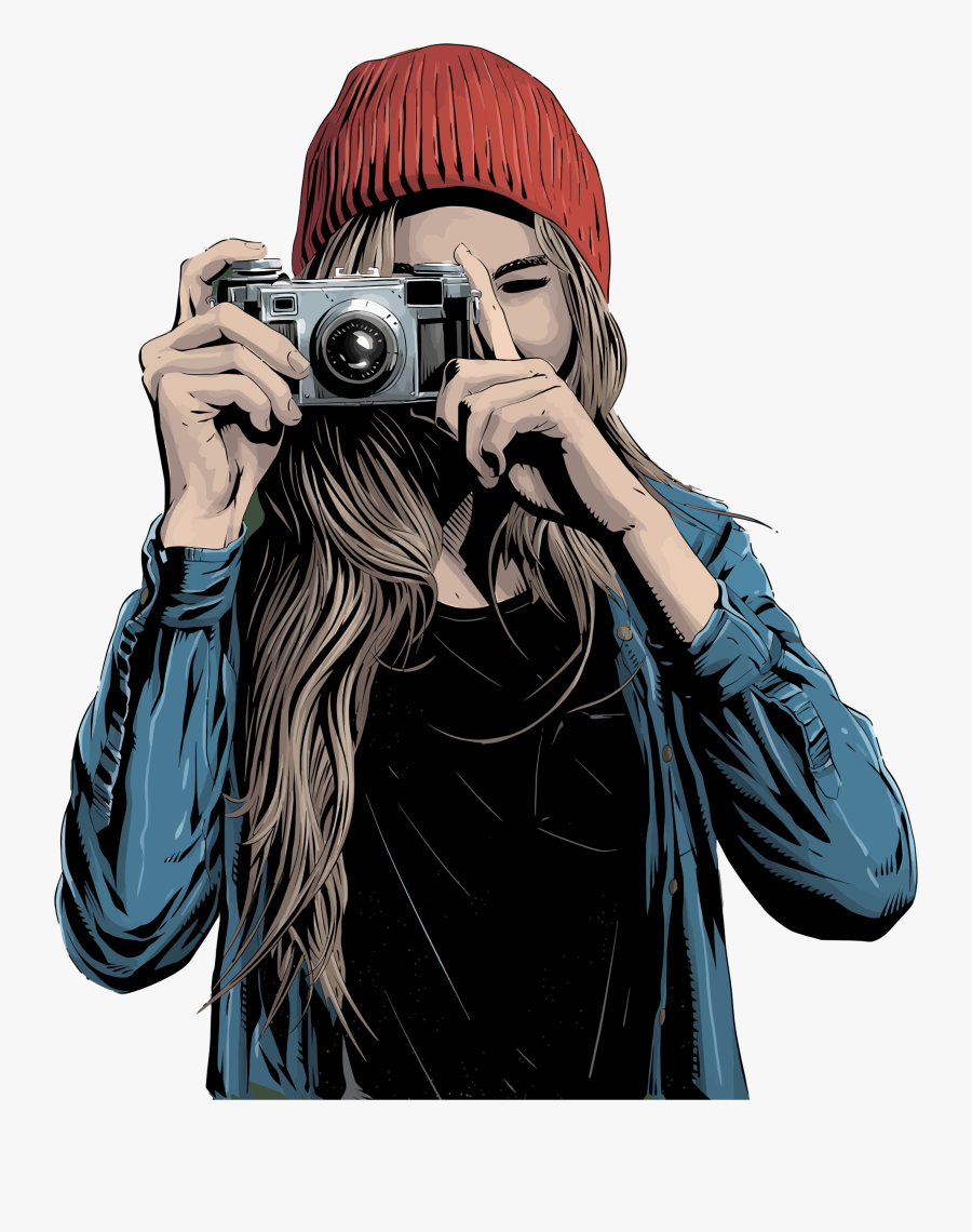 Human - Girl Taking Picture Png, Transparent Clipart