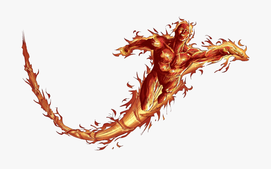 Human Torch Png Transparent Images - Human Torch Marvel Comics Png, Transparent Clipart