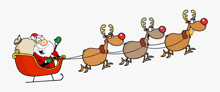 Santa With Reindeer Png, Transparent Clipart