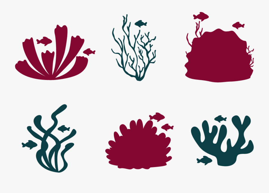 Transparent Coral Reef Fish Clipart - Coral Reef Icon Vector, Transparent Clipart