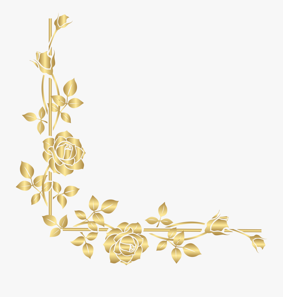 Gold Rose Corner Png Clip Art Image , Transparent Cartoons , Free ...