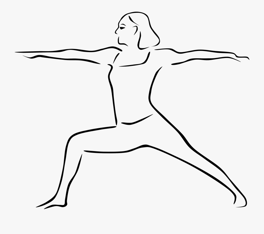 Warrior Ii Pose - Drawing Of Yoga Poses, Transparent Clipart