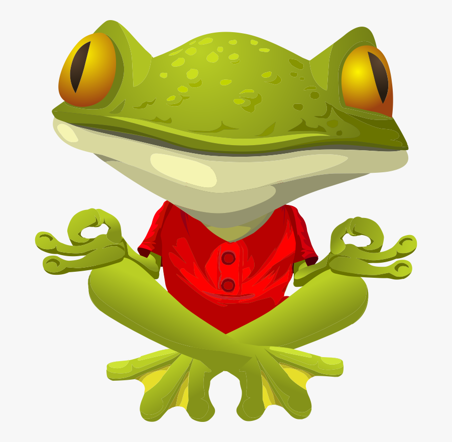 Cute Frog Graphics Free Practicing Yoga Clip Art Frogs - Cartoon Yoga Transparent Background, Transparent Clipart