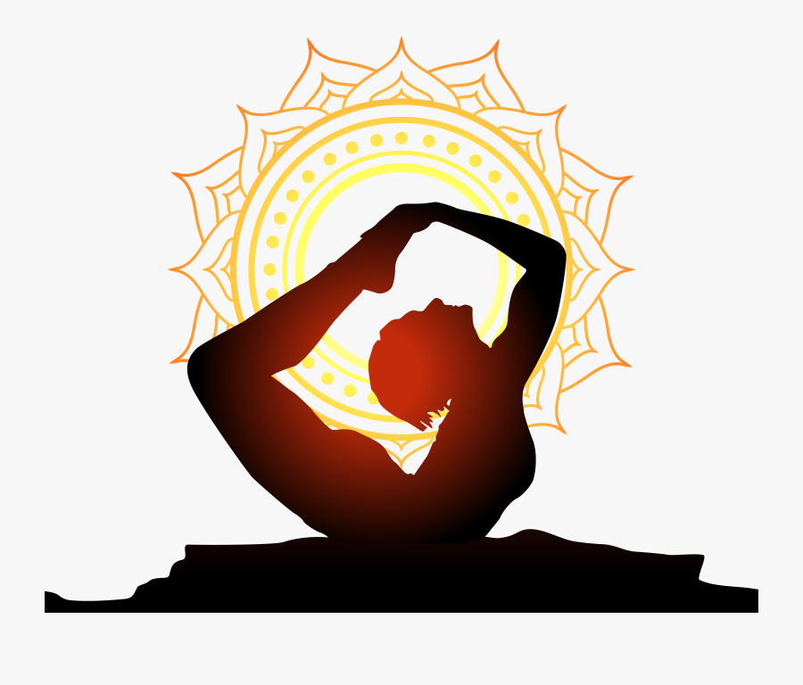 Women Performing Yoga With Sun Background Yoga Logo-, Transparent Clipart