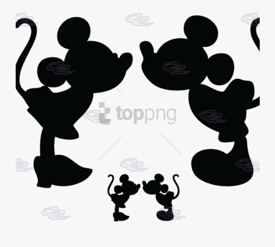 Mickey Mouse Minnie Mouse Silhouette Clip Art - Kissing Mickey And Minnie, Transparent Clipart