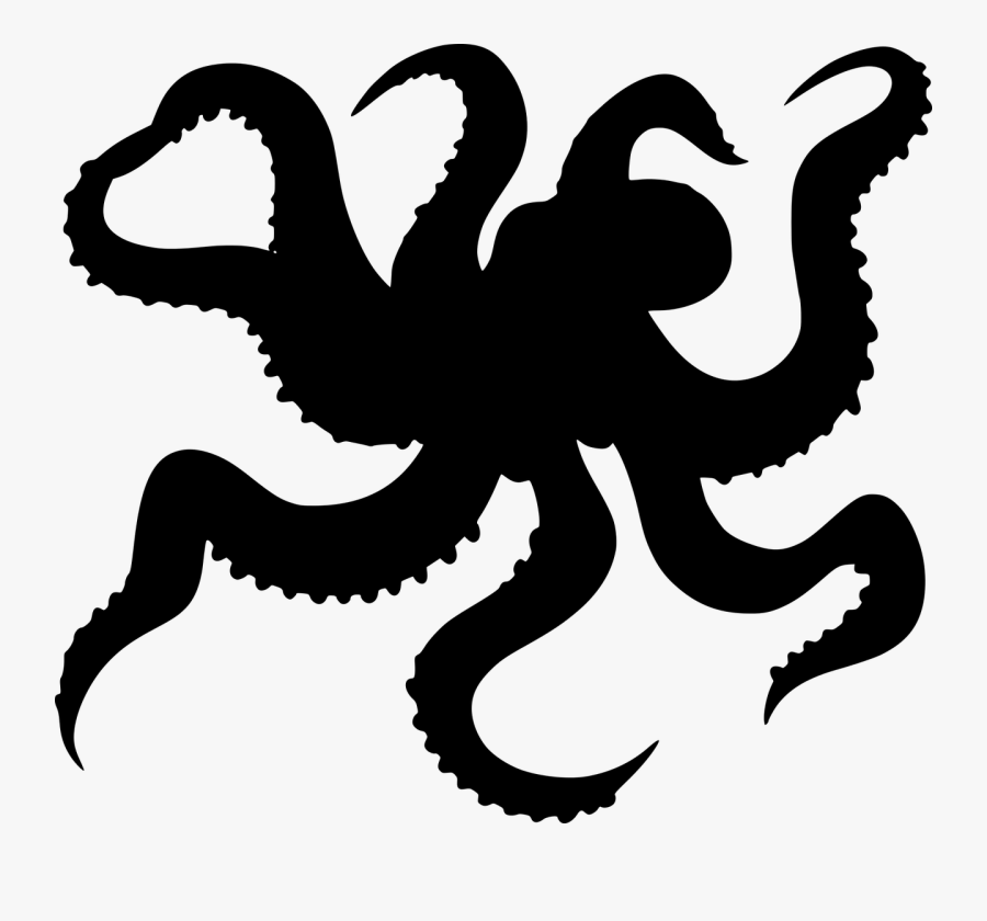 Silhouette Octopus Vector Graphic - Giant Pacific Octopus Png, Transparent Clipart