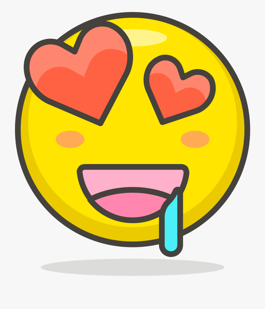 Love Eyes Drooling Emoji Clipart , Png Download - Heart Eyes Drool Emoji, Transparent Clipart