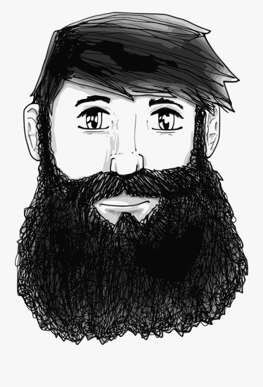 Clipart A Guy With A Beard - Guy With Beard Drawing, Transparent Clipart