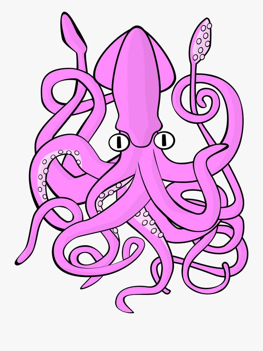 47034 - Giant Squid Clipart, Transparent Clipart