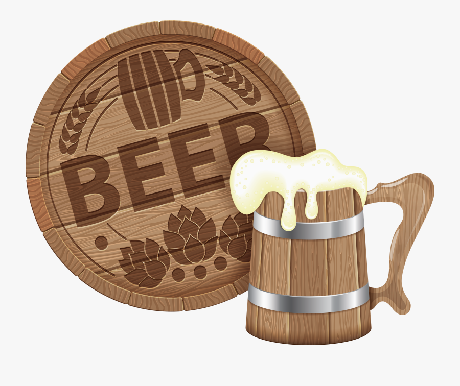 Oktoberfest Beer Barrel And Mug Png Clipart Picture - Beer And Barrel Png, Transparent Clipart