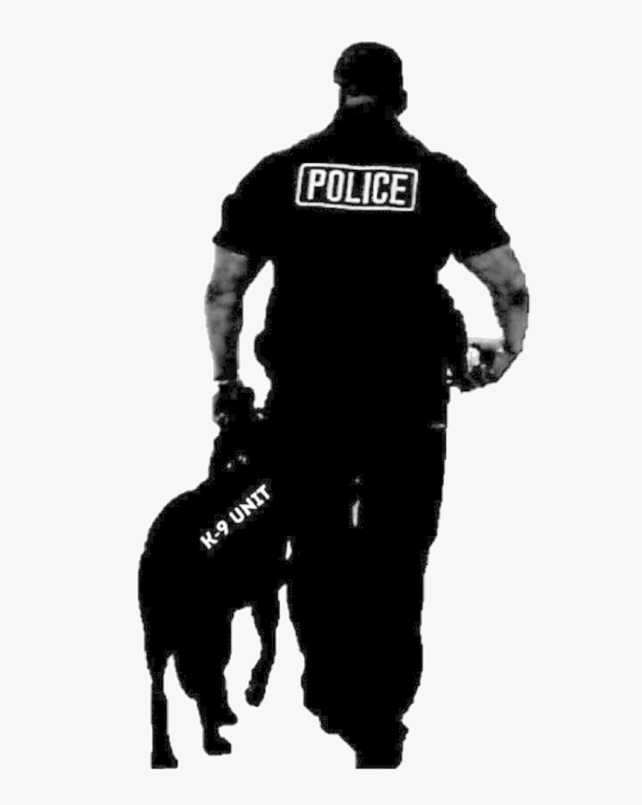 Police Dog German Shepherd Puppy Police Officer - Police With Dog Silhouette, Transparent Clipart