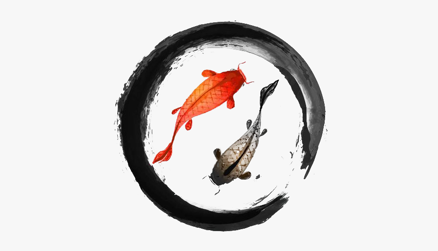 Pisces Transparent Png - Enso Circle And Koi Fish, Transparent Clipart