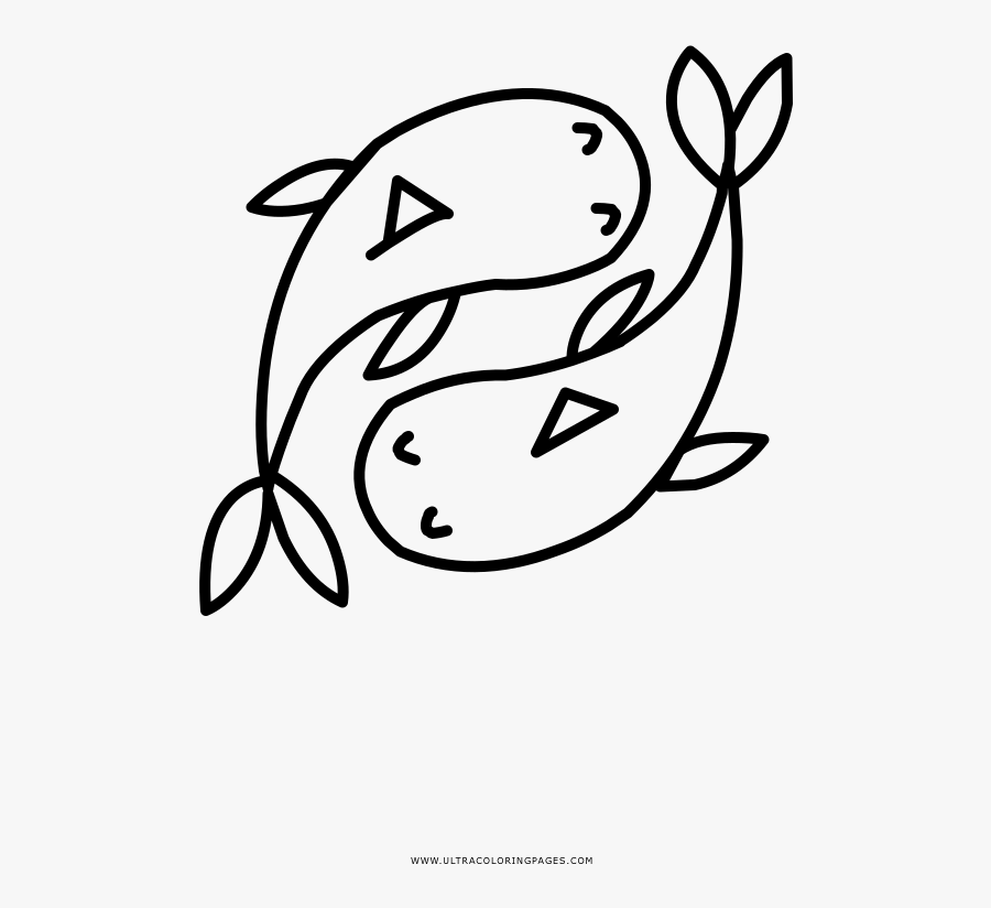 Clip Art Pisces Coloring Pages - Pisces Coloring Png, Transparent Clipart