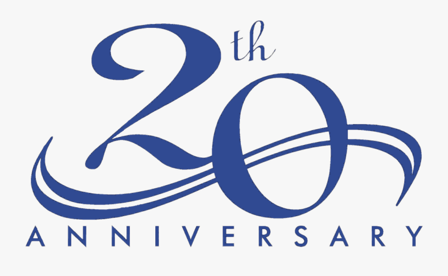 20th Anniversary Blue Elegant - Happy 20th Anniversary Png, Transparent Clipart