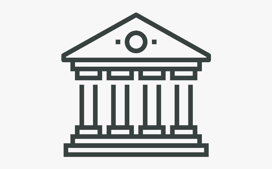 Bank Symbol - Museum Line Icon, Transparent Clipart