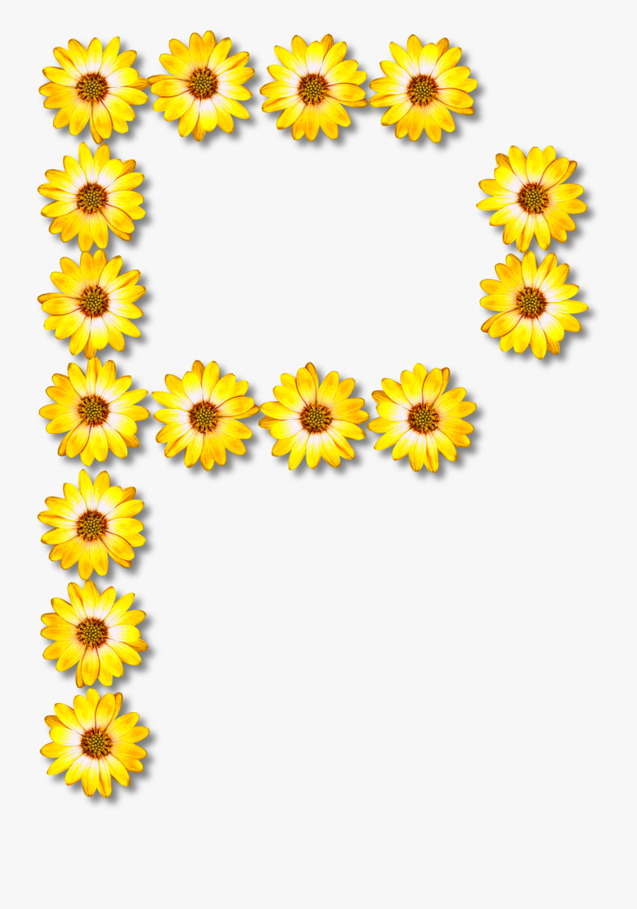 P Clipart Flower - Letter Design Flower, Transparent Clipart